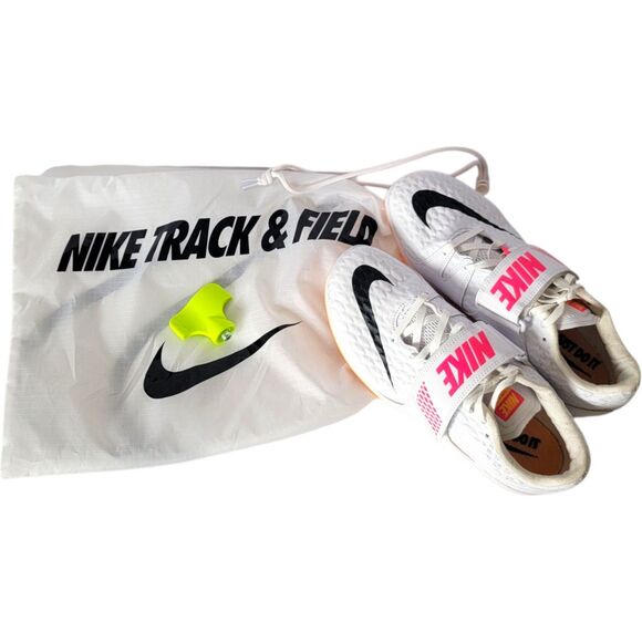 Nike Zoom High Jump Elite Spikes White Pink Orange Men’s 8 / Women’s 9.5 EUC - Picture 3 of 15